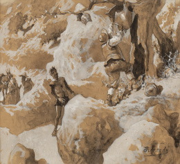 859.  JOSÉ JIMENEZ ARANDA (Sevilla, 1837-1903)Escena del Quijote