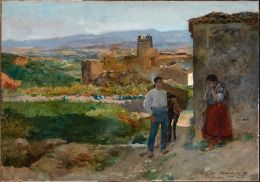 896.  JOAQUÍN SOROLLA Y BASTIDA (Valencia, 1863 - Madrid, 1923) Ruinas de Buñol o La despedida, 1895