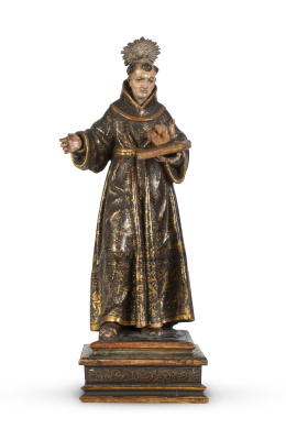 1146.  San Antonio de Padua con el Niño.
Madera tallada y dorada.