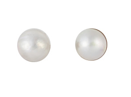 350.  Pendientes con perla mabe de 11 mm