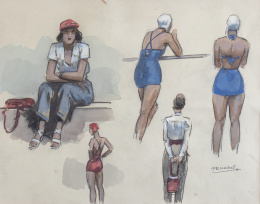 858.  RAFAEL DE PENAGOS (Madrid, 1889 - 1954)Figuras femeninas