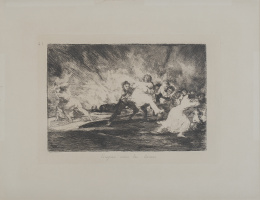 784.  FRANCISCO DE GOYA Y LUCIENTES (Fuendetodos, 1746​-Burdeos, 1828​) Escapa entre las llamas