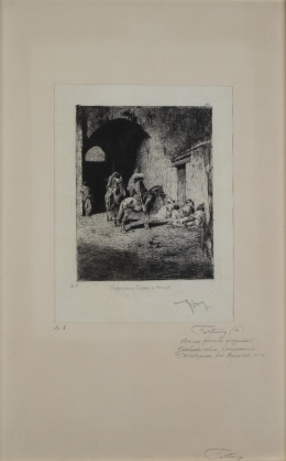 855.  MARIANO FORTUNY Y MARSAL  (Reus, Tarragona, 1838-Roma, 1874)Garde de la Kasbah à Tetuan (Guardia de la kasbah en Tetuán)