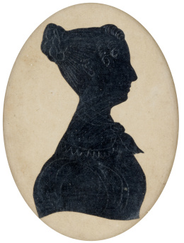 823.  ESCUELA ALEMANA , SIGLO XIXSilueta del Retrato de Catharina Engel Caesar (Retberg) (1794 - 1873) y silueta del retrato masculino Gerhard Caesar (Bremen, 1792-1874)
