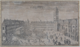 760.  CHRISTIAN DANIEL PIETSCHLos estados prusianos rindiendo homenaje a Federico Guillermo I de Brandeburgo en el castillo de Königsberg en 1663.Tratado de Königsberg 