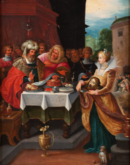 898.  SEGUIDOR DE FRANS FRANCKEN II (Antwerp 1581-1642)Salomé con la cabeza de San Juan Bautista..