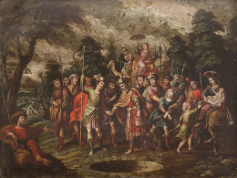 807.  PEETER SION (Flandes, 1649 - 1695)José y sus hermanos en el pozo