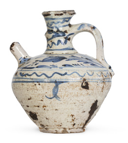 1108.  Vinagrera de cerámica esmaltada en azul y blanco.Teruel, h. (1801 - 1850)