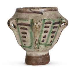 663.  Mortero de cerámica esmaltada.Teruel, S. XVII.