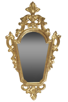 1257.  Cornucopia de madera tallada y dorada con flores.ff. del S. XIX - pp. del S. XX.