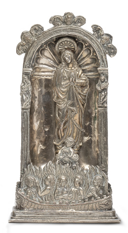 1319.  Portapaz de plata. Con marcas.
Jerónimo de la Mata (Calata