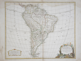 769.  GILLES ROBERT DE VAUGONDY (París, 1688 - 1766) Y DIDIER ROBERT DE VAUGONDY (1723-1786)América meridional