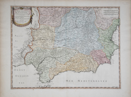 767.  NICOLAS SANSON (1600-1667)Mapa de los estados del sur de la corona de Castilla, Andalucía, Granada y Murcia