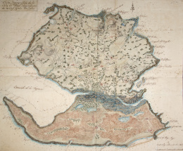 770.  ESCUELA CUBANA, SIGLO XVIIICarta topográfica de la Isla de Pinos dependiente de la Capitanía General de CubaLa Habana, 1799