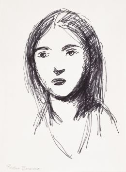 928.  PEDRO BUENO (Villa del Río, 1910 - Madrid, 1993)Cabeza de mujer