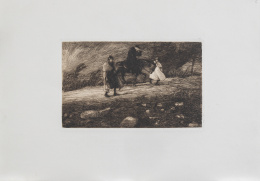 895.  RICARDO BAROJA NESSI (Huelva, 1871-Navarra, 1953)Cura a caballo o El viático, ca. 1908