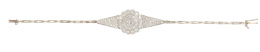 374.  Pulsera de pp. S. XX de brillantes de talla antigua con rosetón central, entre dos triángulos calados de brillantes