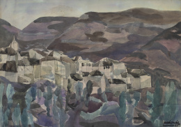 880.  AGUSTÍN REDONDELA (Madrid, 1922 - 2015)Vista de pueblo, 1967