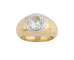 273.  Solitario de chatón de brillante de 3 ct en montura tipo "gipsy"