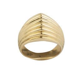 278.  Sortija gallonada con frente elevado en ángulo