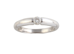 289.  Sortija solitario con brillante de 0,20 ct aprox con engaste invisible