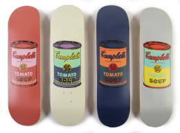 1017.  DESPUÉS DE ANDY WARHOL4 Colored Campbell&#39;s Soup Cans 