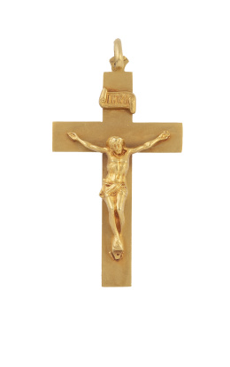 109.  Crucifijo colgante en oro mate