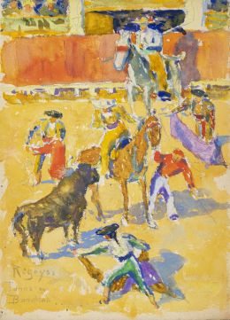 861.  DARÍO DE REGOYOS (Asturias, 1857-Barcelona, 1913)Toros en Burdeos