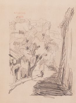 839.  JOAQUÍN MIR Y TRINXET (Barcelona, 1873-1940)Paisaje con personaje