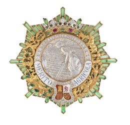 313.  Gran Cruz al Mérito Agrícola de oro y brillantes y Encomienda del Mérito Agrícola de plata vermeill