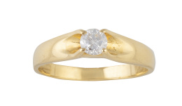 175.  Sortija solitario con brillante de 0,25 cta aprox, engastado en cuatro garras