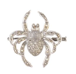 49.  Broche araña de plata y marcasitas