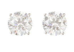 293.  Pendientes dormilonas de brillantes de 0,75 ct cada uno montados en garras