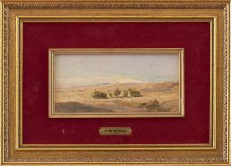 857.  AURELIANO DE BERUETE  (Madrid, 1845-1912)Paisaje de la sierra de Madrid