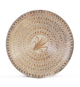 1074.  Plato de cerámica esmaltada de reflejo metálico.Manises, tercer cuarto del S. XV.