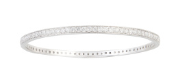 259.  Brazalete sin fin de brillantes en aro circular rígido 