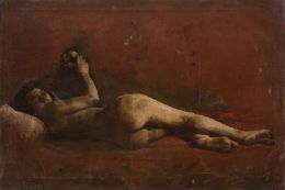 880.  ENRIQUE ESTEVAN Y VICENTE (Salamanca, 1849-Madrid, 1927)Desnudo de mujer