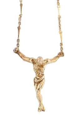 108.   Colgante escultura de DALI de "Cristo de San Juan de la Cruz" en plata vermeill  A.1650/2000