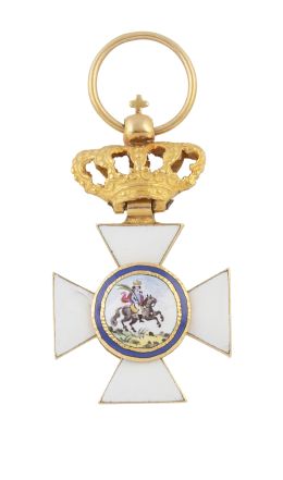 314.  Medalla S. XVIII Orden San Hermenegildo, Fernando VII, de oro y esmalte