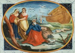 794.  ESCUELA ITALIANA, FF. SIGLO XVIII- PP. SIGLO XIXPasaje de la Historia de Noé: El final del diluvio y la acción de gracias de Noé