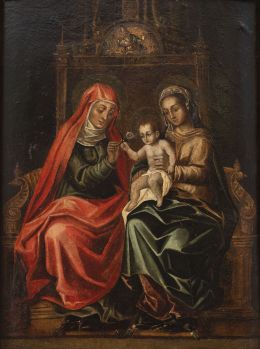 774.  ESCUELA ESPAÑOLA, SIGLO XVIIVirgen con niño y Santa Ana