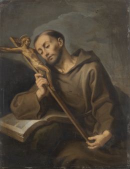 768.  ESCUELA ITALIANA, SIGLO XVIISan Francisco sobre un paisaje