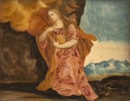 879.  ESCUELA CENTROEUROPEA, H. 1800Magdalena Penitente sobre un paisaje