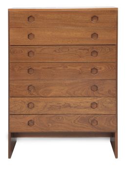 623.  Semannier, con tiradores de forma geométrica.Inmobesa, h. 1980.