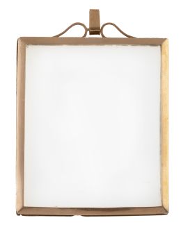 438.  Marco colgante de oro de pp. S. XX,  con cristal en anverso  y reverso.