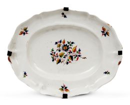 1095.  Fuente de cerámica esmaltada de la serie del ramito.Alcora, serie del ramito, h. 1775 - 1800.