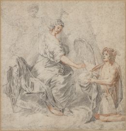 831.  ESCUELA FLAMENCA O ITALIANA, FF. SIGLO XVIIJuno recibiendo la cabeza de Argos