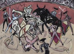 937.  JUAN BARJOLA (Torre de Miguel Sesmero, Badajoz, 1919 - Madrid, 2004)Tauromaquia