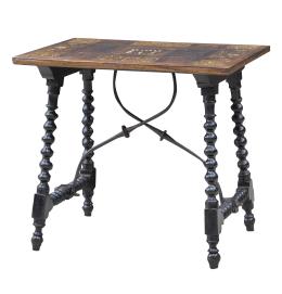 1071.  Bufete de madera de nogal con taracea de hueso.Trabajo aragonés, S. XVII.