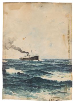 857.  JUAN MARTÍNEZ ABADES  (Gijón, 1862-Madrid, 1920)Marina